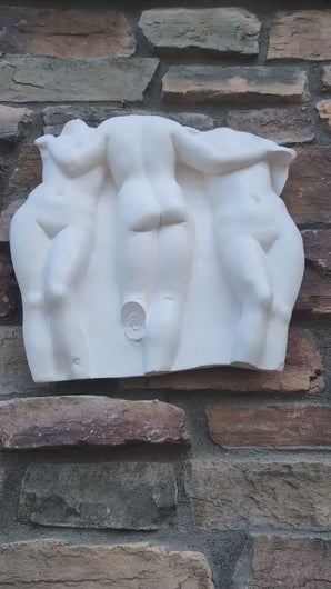 Roman Greek 3 Graces Three Sculpture Statue www.Neo-mfg.com relic plaque 15"