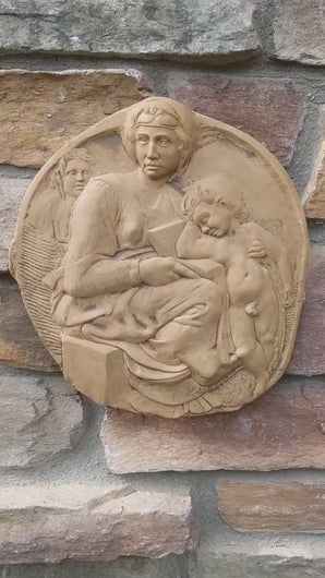 Michelangelo Pitti Tondo Wall Plaque Sculptural Frieze Carving 10.5" www.NEO-MFG.com Museum reproduction