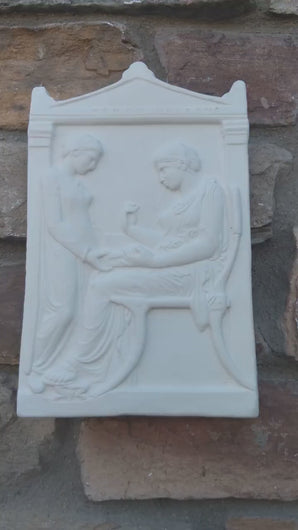 Roman Greek Grave Stele of Hegeso Sculptural wall relief plaque www.Neo-Mfg.com 9 5/8" home decor d20