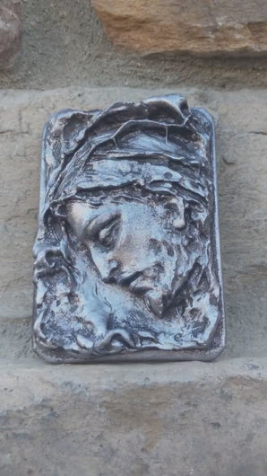 Religious Jesus Christ sculpture plaque www.NEO-MFG.com 3.5" mini