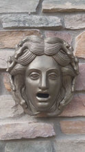 Load and play video in Gallery viewer, Medusa Mask Greece museum sculpture Artifact bust plaque www.Neo-Mfg.com 12"
