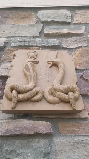 Egyptian Nehebkau & Wadjet 2 Serpents Artifact Carved Sculpture Statue 12" www.Neo-Mfg.com Museum reproduction