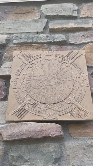 Egyptian Dendera Zodiac CALENDAR Sculptural wall relief plaque 12" Museum Quality www.Neo-Mfg.com