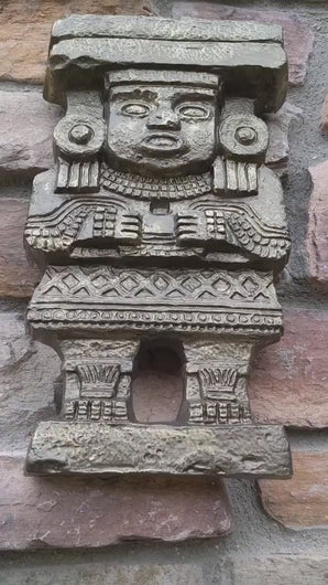 History Aztec Maya Chalchiuhtlicue Stele Totem Artifact Sculpture Statue 13" Tall www.Neo-Mfg.com a1