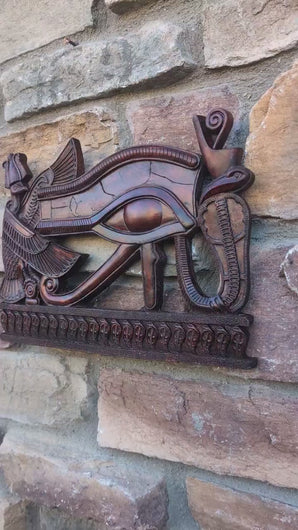 History Egyptian Pharaoh Eye of Horus Sculptural wall relief Neo-Mfg 12" h12