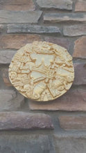 Load and play video in Gallery viewer, History Aztec Maya Artifact Coyolxauhqui Moon goddess wall relief Sculpture 11" Tall www.Neo-Mfg.com home decor art n3

