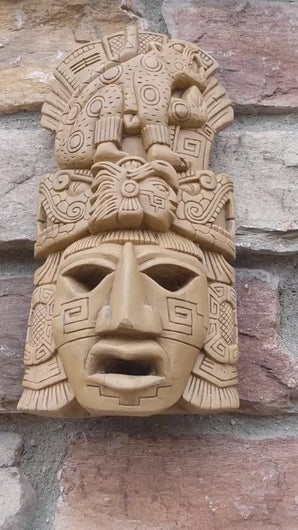 History Aztec Maya Jaguar Thunderbird glyph Artifact mask Sculpture Statue www.Neo-Mfg.com 8.5"