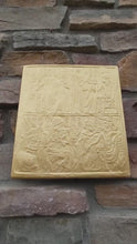 Load and play video in Gallery viewer, History Egyptian King Tutankhamun Tut Golden Shrine Right side Plaque Sculpture 11&quot; www.Neo-Mfg.com home decor Museum Reproduction h6
