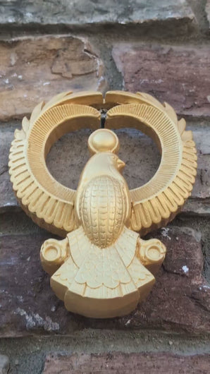 Egyptian Eye Horus Ra Falcon artifact carving sculpture  statue  7" www.NEO-MFG.com