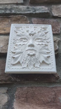 Load and play video in Gallery viewer, Nature Berry Leaf Mythical Man Mask greenman greenwoman Wall Plaque Vintage sculpture 6" www.Neo-Mfg.com green man woman
