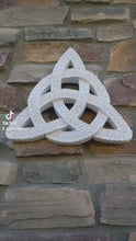 Load and play video in Gallery viewer, Celtic decor Trinity Knot triquetra Wall Plaque sculpture Irish www.Neo-Mfg.com 14.5"
