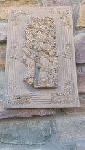 Load and play video in Gallery viewer, Aztec Mayan Yaxchilán Lintel Sculpture 13 3/8" www.Neo-Mfg.com Plaque relief carving
