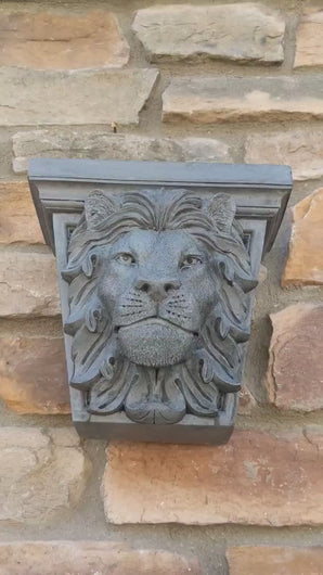 Animal Lion Face Corbel shelf Column plaque Fragment relief www.Neo-Mfg.com 9" each home decor