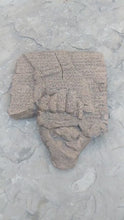 Load and play video in Gallery viewer, Sumerian Cuneiform Fragment Hand Guda Winged Genius sculpture wall plaque www.neo-mfg.com
