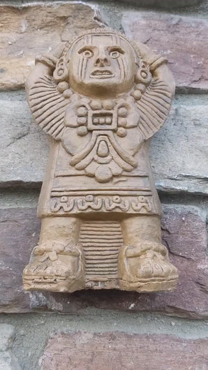 History Aztec Maya Mesoamerica Zapotec Xipe Totec  Deity Sculpture Statue wall plaque www.Neo-Mfg.com 8" museum replica k36