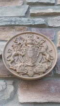 Load and play video in Gallery viewer, Coat Arms British lion &amp; unicorn horse sculpture wall plaque www.NEO-MFG.com 9.5"
