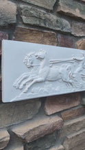 Load and play video in Gallery viewer, Roman Greek Apollo on Chariot plaque wall relief www.Neo-Mfg.com 19.5" large museum reproduction Brachard
