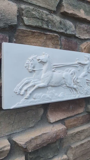 Roman Greek Apollo on Chariot plaque wall relief www.Neo-Mfg.com 19.5" large museum reproduction Brachard