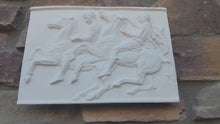 Load and play video in Gallery viewer, Roman Greek Parthenon Horsemen riders frieze block Artifact Carved Sculpture Statue  www.Neo-Mfg.com 14"

