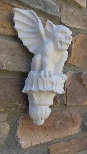 Gargoyle wall corbel Grotesque goblin sculpture www.NEO-MFG.com  winged beast 10.5"