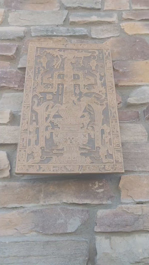 History Aztec Mayan sarcophagus of king K’inich Janaab’ Pakal wall plaque art 23" www.Neo-Mfg.com Grand Size