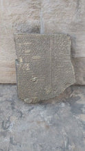 Load and play video in Gallery viewer, History EPIC OF GILGAMESH Pre-Biblical Deluge flood Story museum replica cuneiform tablet Sculpture 6&quot; www.Neo-Mfg.com home decor
