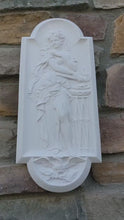 Load and play video in Gallery viewer, Roman Greek Carved nymph Fountain of Innocents Danaides of Argos Water Figure Sculptural Wall frieze plaque relief www.Neo-Mfg.com 15.125"
