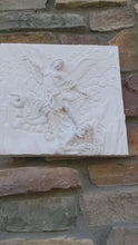 Load and play video in Gallery viewer, Historical religious Mythological St. Michael the Archangel wall angel 12" sculpture plaque Sculpture www.Neo-mfg.com
