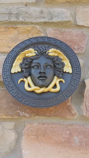History Medusa Artifact Carved wall plaque Sculpture Statue 8" www.Neo-Mfg.com high relief