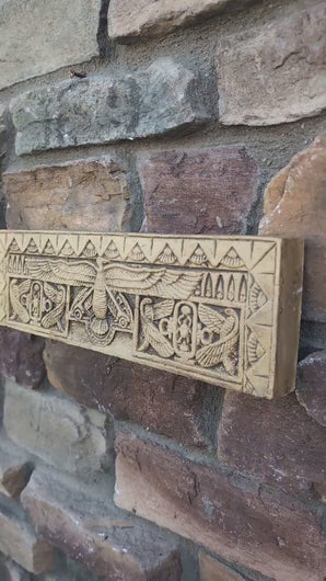 Egyptian Nekhbet symbol of power of upper Egypt Frieze fragment Sculpture reproduction art 13.5" www.Neo-Mfg.com home decor