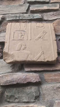 Load and play video in Gallery viewer, Egyptian Relief fragment wall plaque art Sculpture 11.5" www.Neo-Mfg.com Museum reproduction Penn
