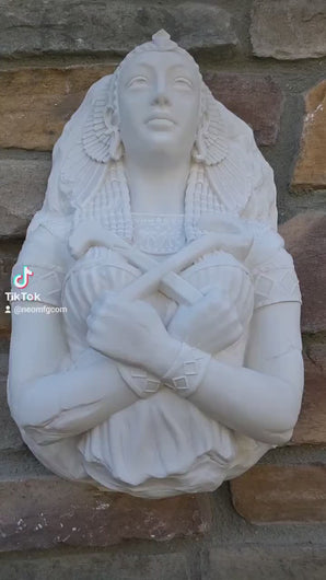 Egyptian Cleopatra fragment torso Sculptural wall relief bust www.Neo-Mfg.com 14"
