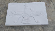 Load and play video in Gallery viewer, Assyrian Ahura Mazda Faravahar Persian Persepolis art Wall Sculpture 14&quot; www.Neo-Mfg.com
