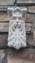 Load and play video in Gallery viewer, Roman Greek Zeus greenman wall Shelf corbel Grotesque goblin sculpture www.NEO-MFG.com  8 3/8" Mythical Bracket
