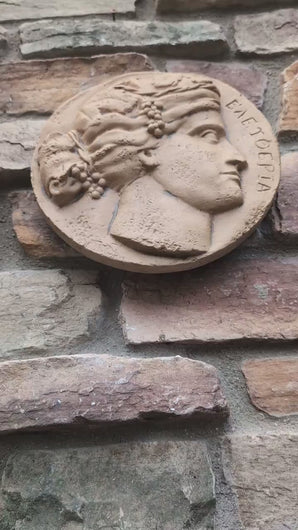Roman Greek Apollo & Diana Freedom coin Sculptural Wall relief plaque www.Neo-Mfg.com 9.5"