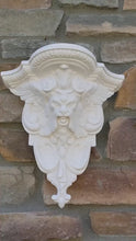 Load and play video in Gallery viewer, Gargoyle Satyr wall Shelf corbel Grotesque goblin sculpture www.NEO-MFG.com 12" winged greenman leaf face
