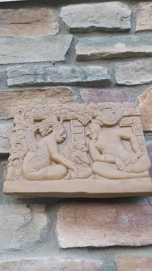Aztec Mayan Itzamnaah Ixchel  Itzamná sculpture Artifact Carved Sculpture Statue 11" www.Neo-Mfg.com wall plaque relief m6