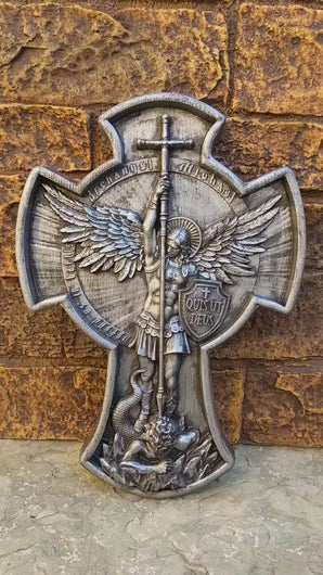 Historical religious Mythological St. Michael the Archangel wall angel 12" sculpture plaque Sculpture www.Neo-mfg.com a6