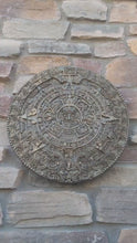 Load and play video in Gallery viewer, History MAYAN AZTEC CALENDAR Sculptural wall relief plaque 17"  www.Neo-Mfg.com
