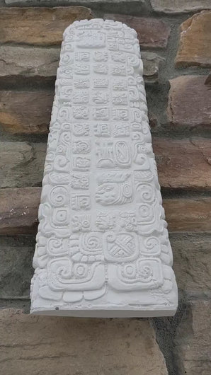 History Chiapas stele glyph Aztec Maya Artifact Carved Sculpture Statue 18" Tall Neo-Mfg