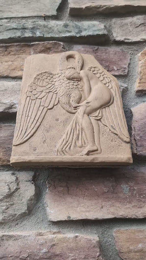 Roman Greek Leda & Swan Zeus Sculptural wall relief plaque home decor 9" www.Neo-Mfg.com