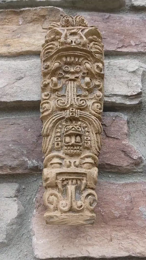 History Aztec Maya Stela P2 Artifact Carved Stone Sculpture Statue 9" Tall www.Neo-Mfg.com