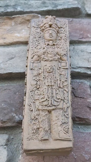 History Aztec Maya Stela P of Copan Artifact Carved Sun Stone Sculpture Statue 10" Tall www.Neo-Mfg.com