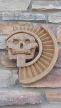 Load and play video in Gallery viewer, History Aztec Maya Artifact Carved Teotihuacan Disc of Death Sculpture Statue 12" Tall www.Neo-Mfg.com Wall art
