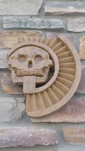 History Aztec Maya Artifact Carved Teotihuacan Disc of Death Sculpture Statue 12" Tall www.Neo-Mfg.com Wall art
