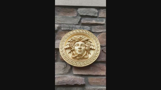 History Medusa Artifact Carved wall plaque Sculpture Statue 12" www.Neo-Mfg.com high relief c6