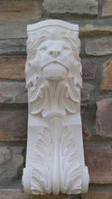 Load and play video in Gallery viewer, Animal Lion Face with Acanthus Corbel Column plaque Fragment relief www.Neo-Mfg.com 14" each
