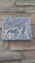 Load and play video in Gallery viewer, Historical Assyrian Lamassu winged Bull wall Sculpture www.Neo-Mfg.com 10&quot; Mesopotamia
