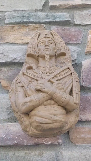 Egyptian Osiris fragment torso Sculptural wall relief bust www.Neo-Mfg.com 14"