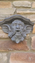 Load and play video in Gallery viewer, Gargoyle winged greenman shelf sculpture wall plaque  www.NEO-MFG.com 10.5"
